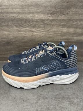 HOKA Bondi 6 Running Shoes Womens Size 9 Blue Pink One One